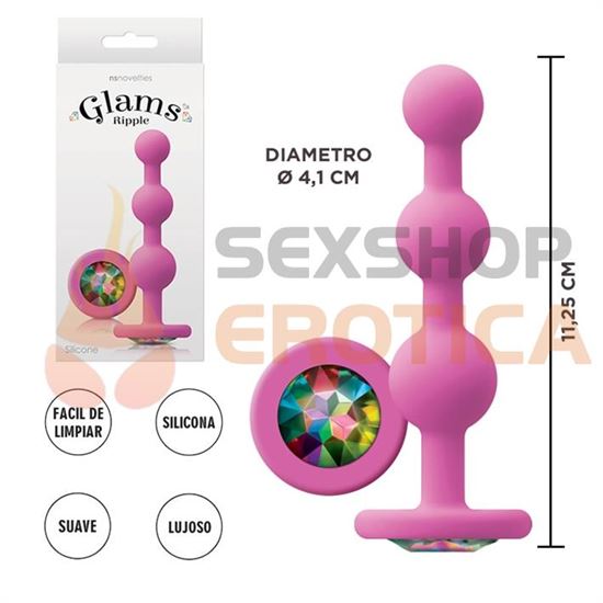 Dilatador anal con joya arcoiris